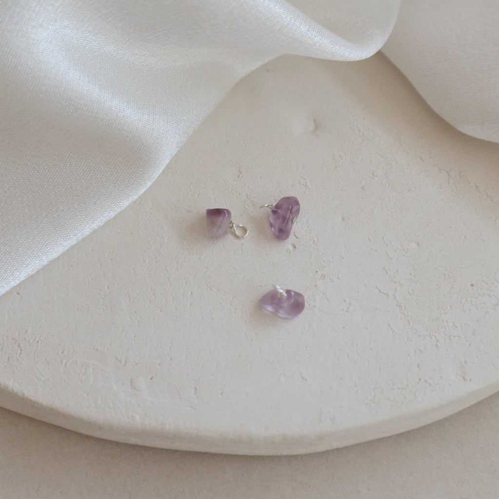Amethyst Large Stone Charm PeacePiecesJewelry