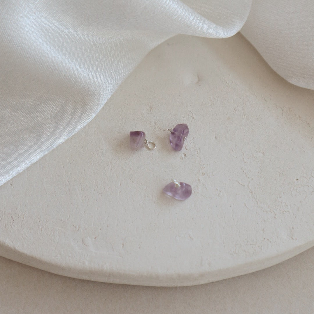 Amethyst Large Stone Charm PeacePiecesJewelry