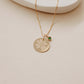 Bethlehem Round Necklace with Emerald Charm PeacePiecesJewelry