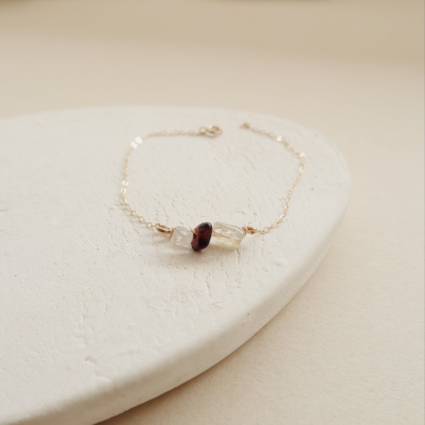 Garnet, Citrine & Quartz Bracelet