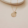 Bethlehem Round Necklace with Emerald Charm PeacePiecesJewelry