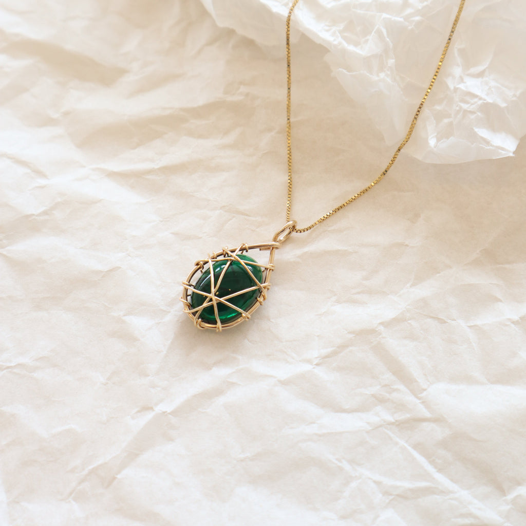 Green Sealed Necklace Peace Pieces Jewelry