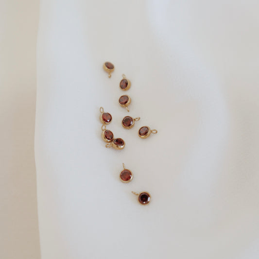 Garnet Framed Charm - PeacePiecesJewelry
