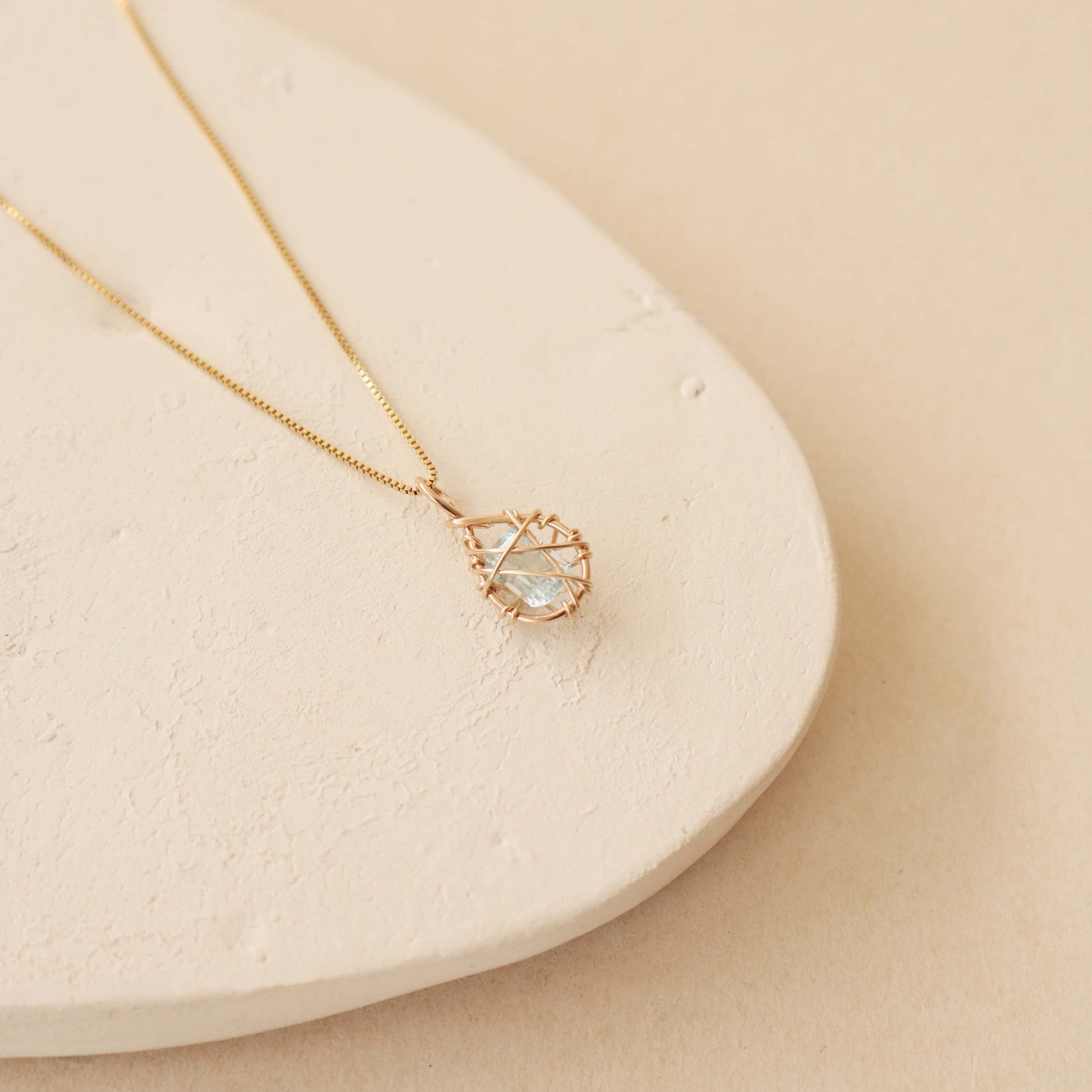 Aquamarine Sealed Necklace Peace Pieces Jewelry