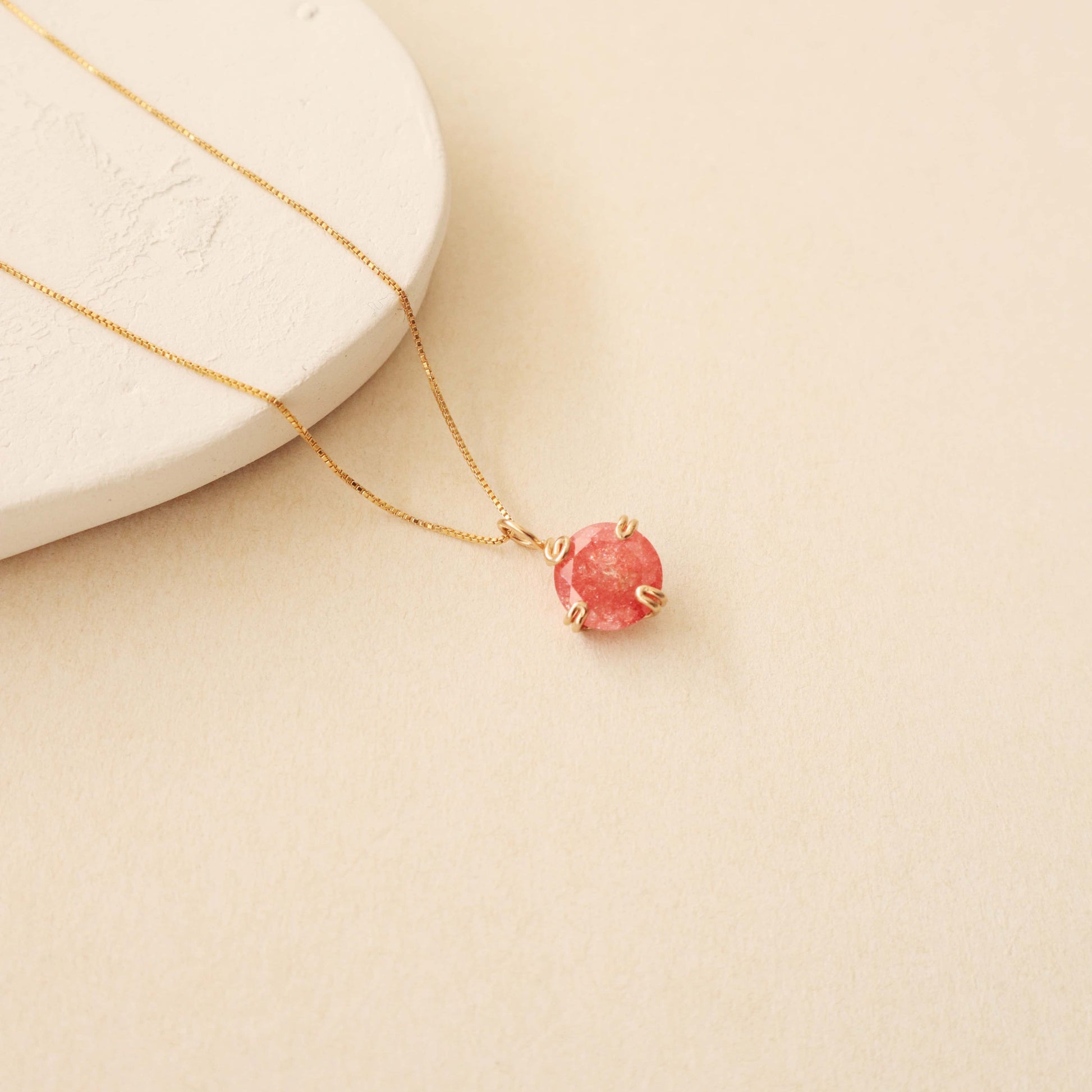 Watermelon Quartz Necklace - PeacePiecesJewelry