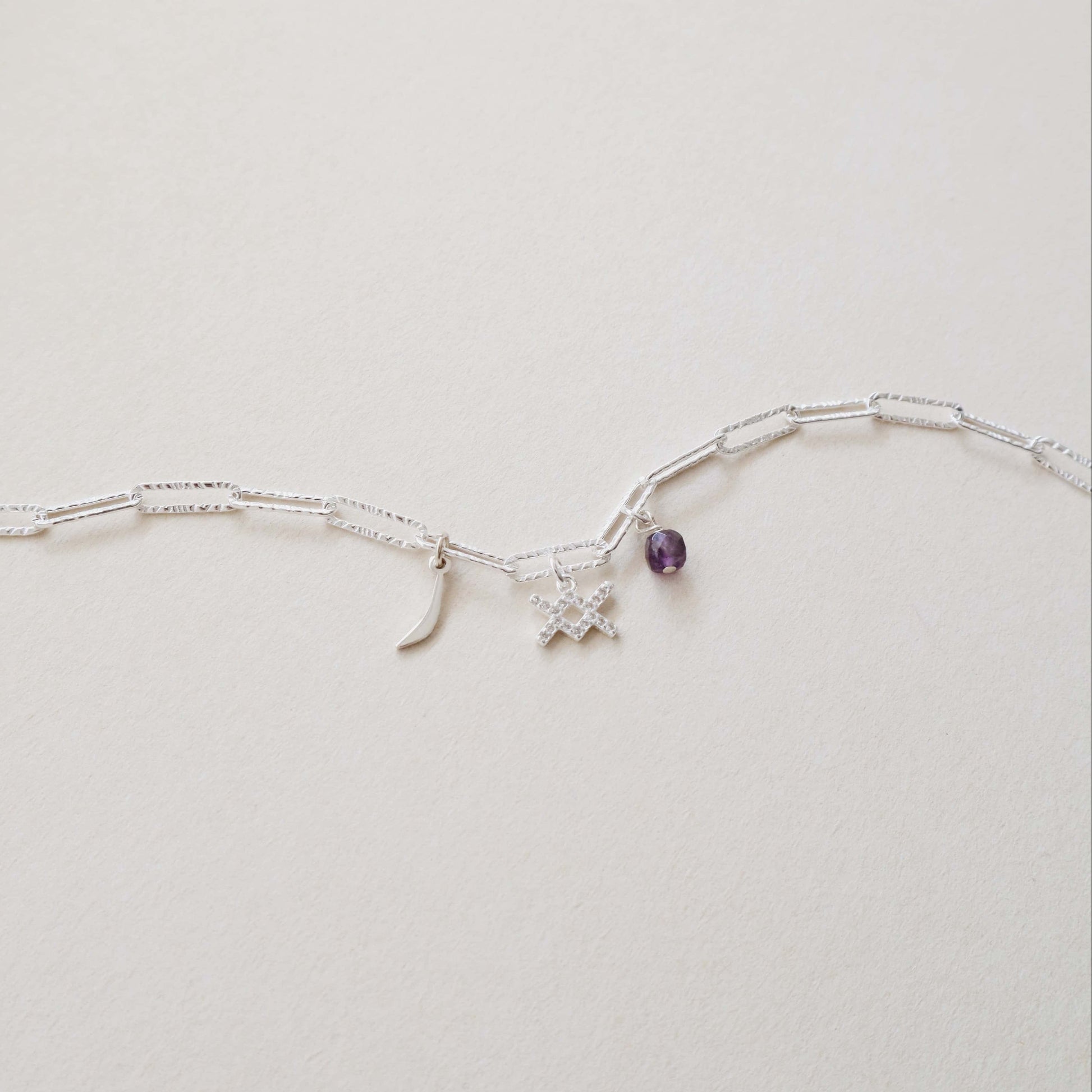 Paperclip Aquarius Charms Bracelet PeacePiecesJewelry