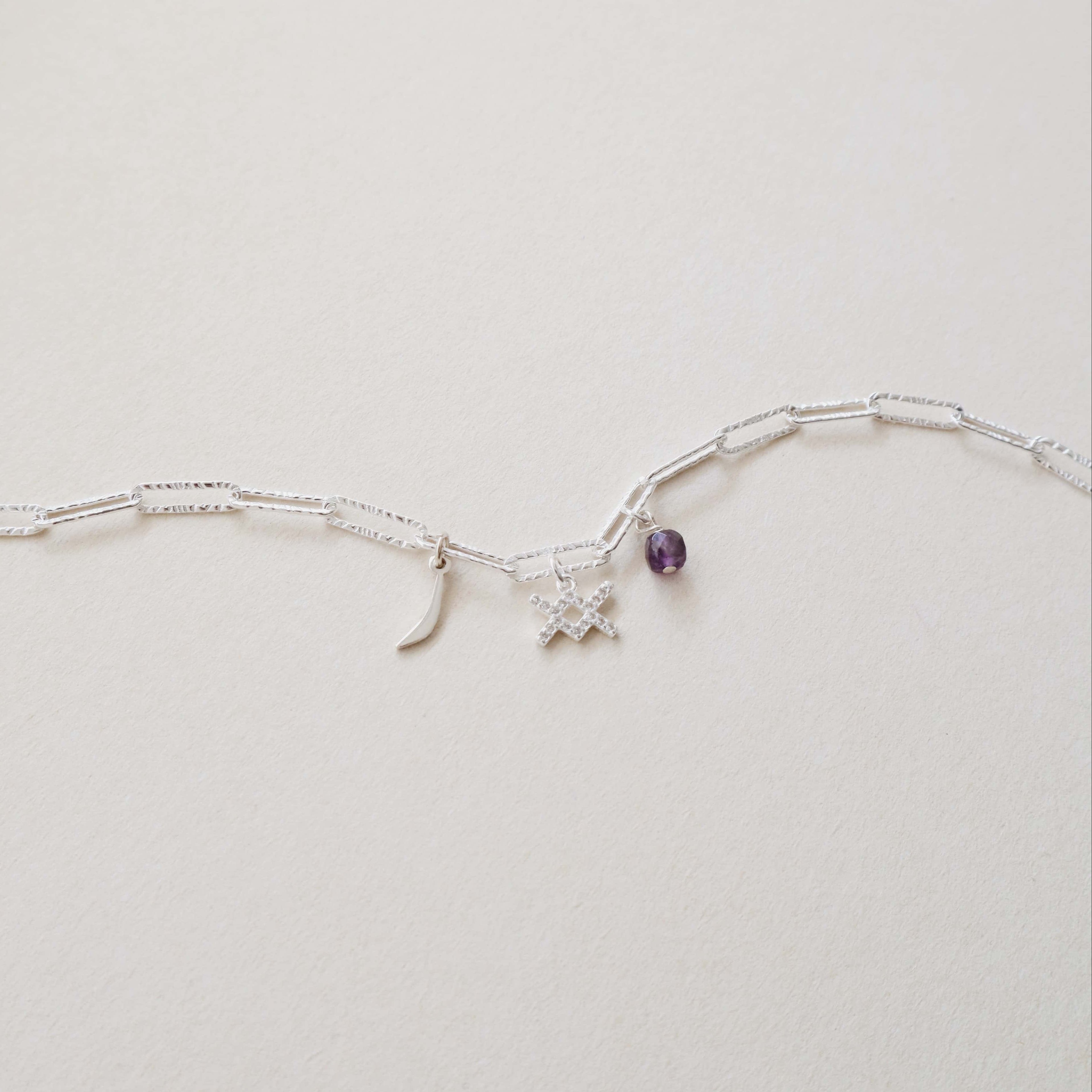 Paperclip Aquarius Charms Bracelet PeacePiecesJewelry