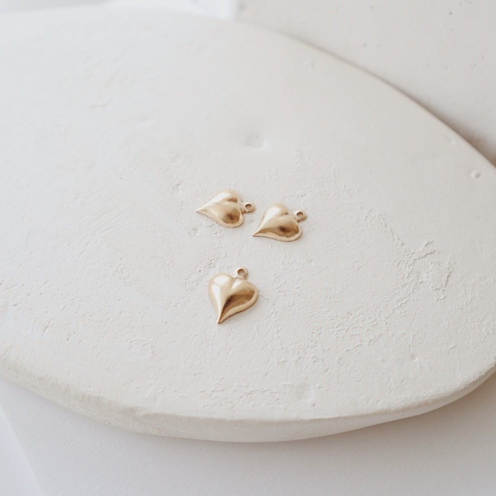 Gold Heart Charm - PeacePiecesJewelry