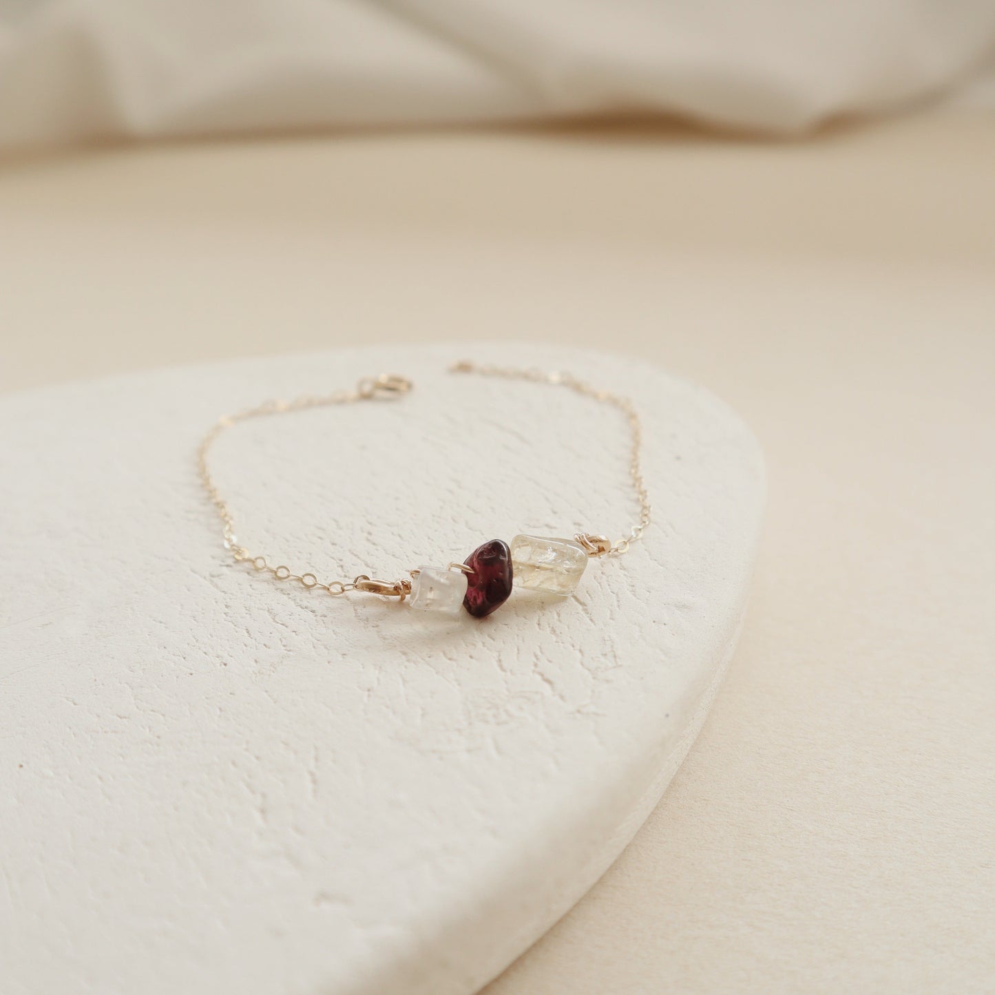 Garnet, Citrine & Quartz Bracelet