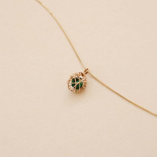 Emerald Round Sealed Necklace