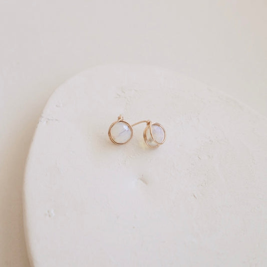 Moonstone Studs - PeacePiecesJewelry
