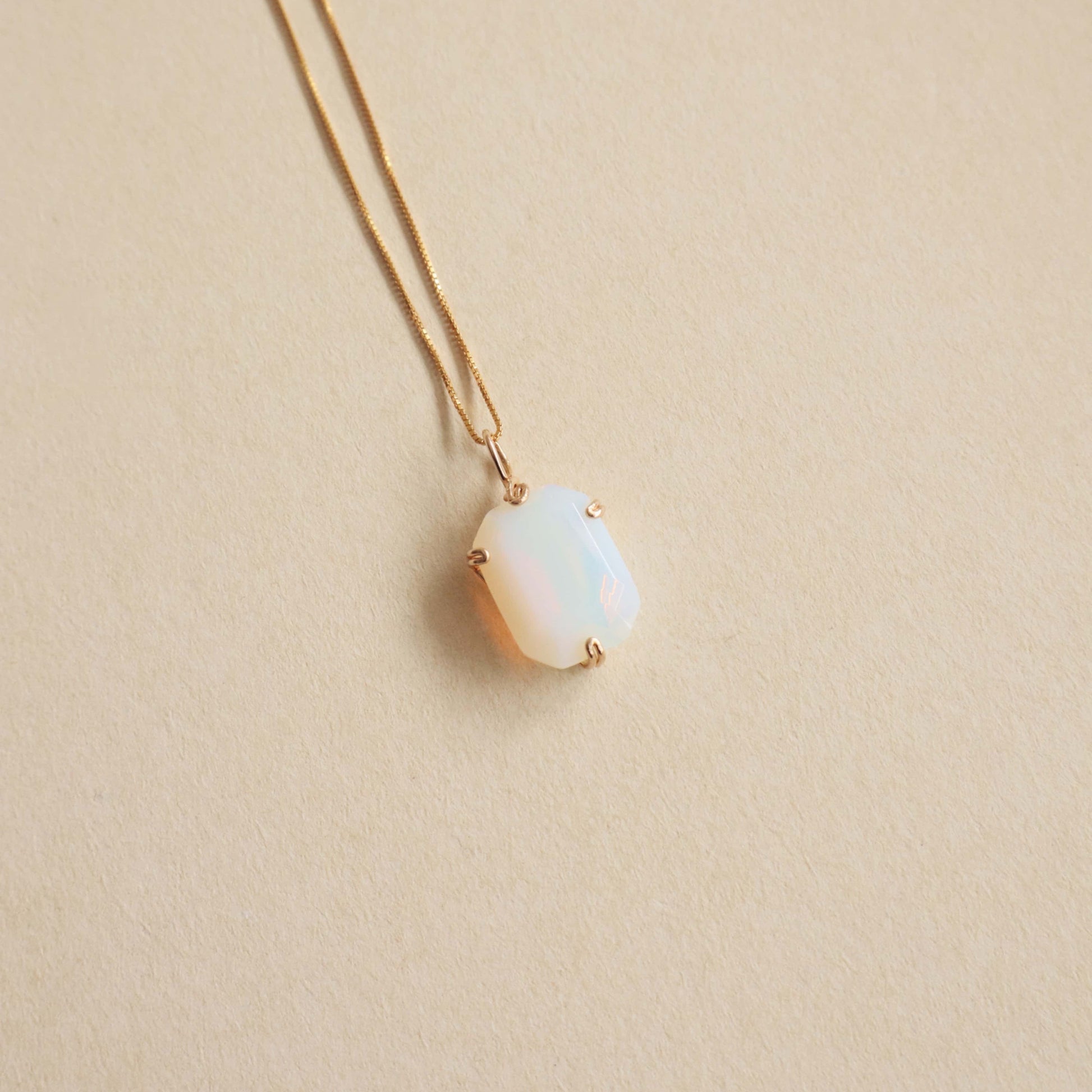 Moonstone Gemstone Necklace PeacePiecesJewelry