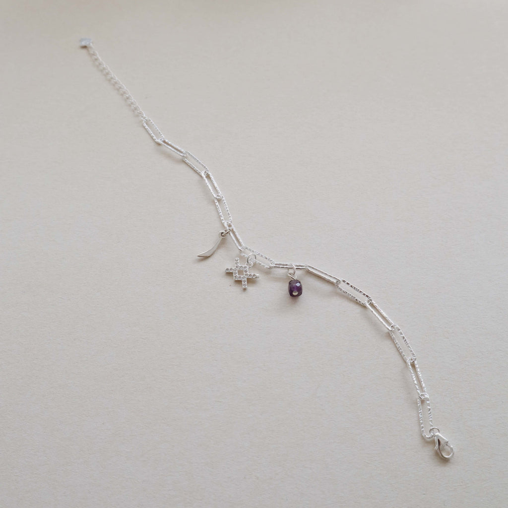 Paperclip Aquarius Charms Bracelet PeacePiecesJewelry