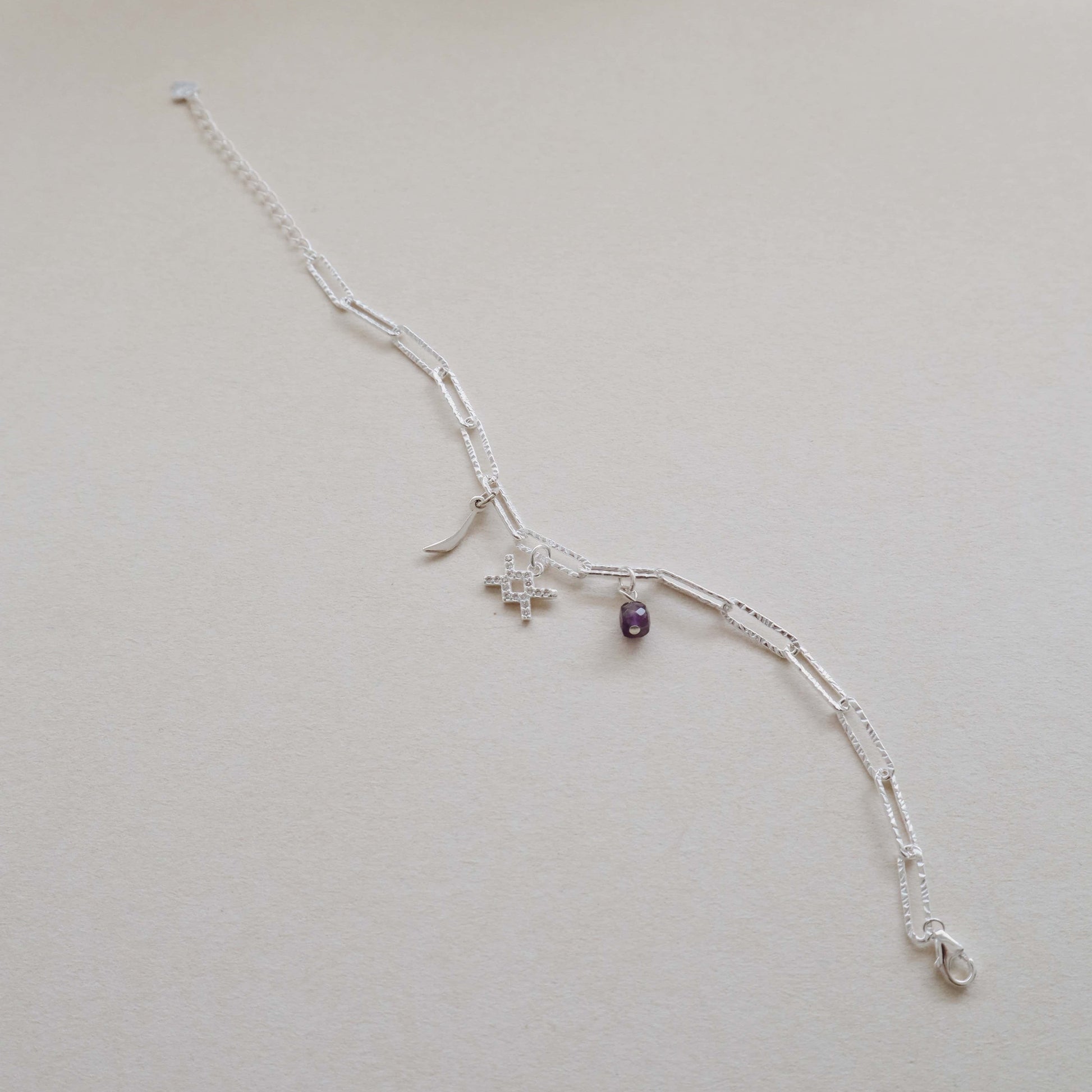 Paperclip Aquarius Charms Bracelet PeacePiecesJewelry