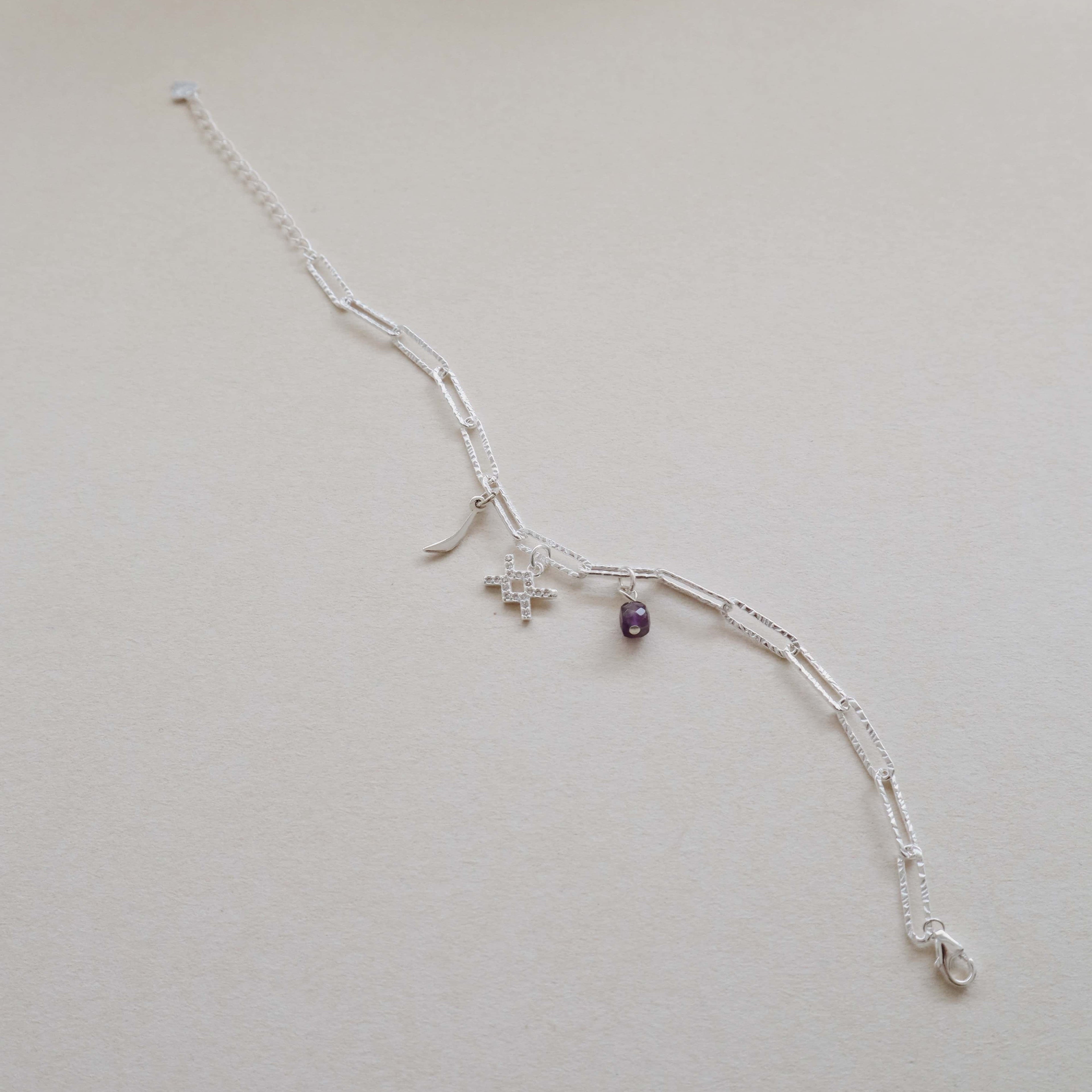 Paperclip Aquarius Charms Bracelet PeacePiecesJewelry