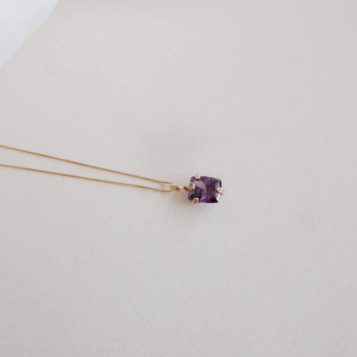 Dark Amethyst Gemstone Necklace PeacePiecesJewelry