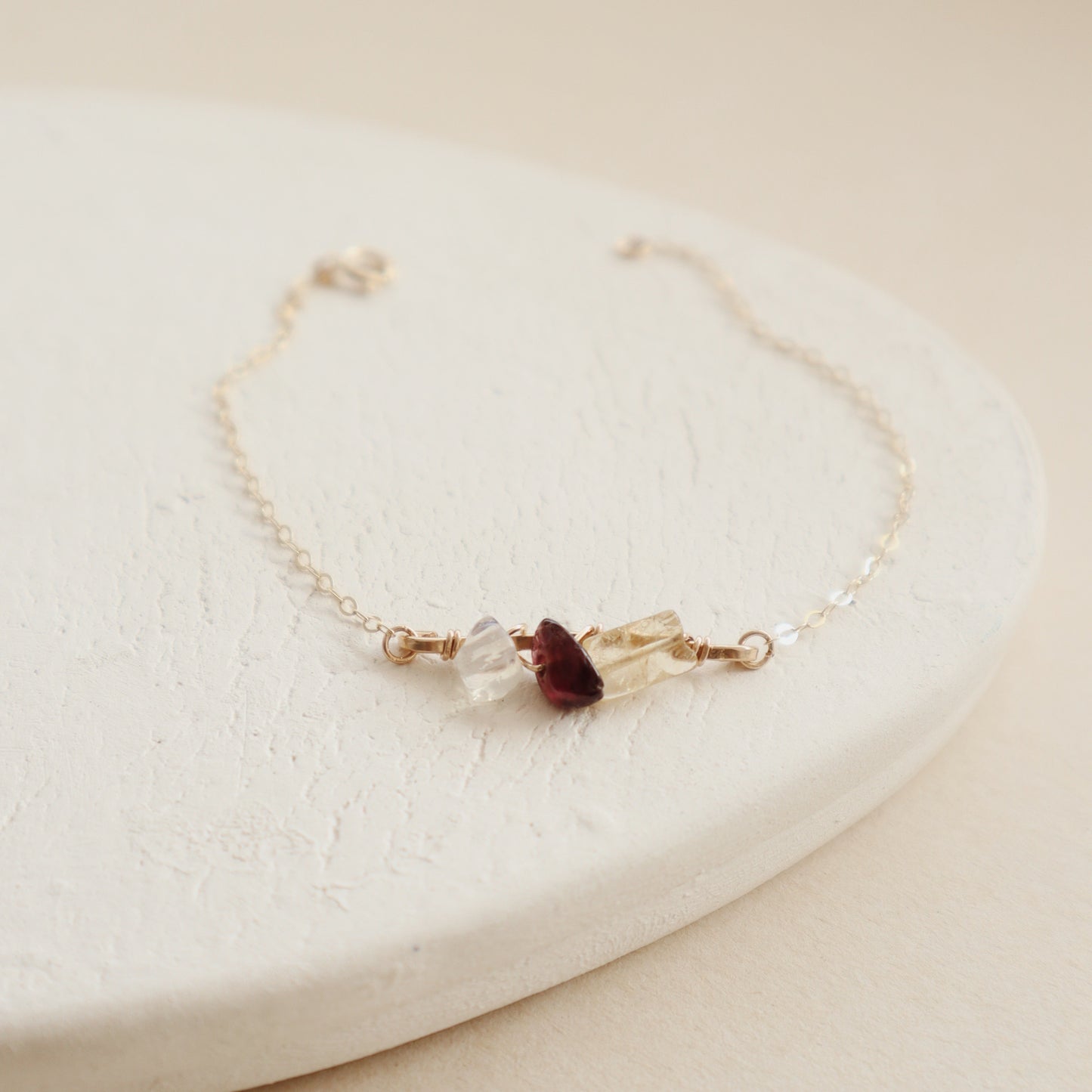 Garnet, Citrine & Quartz Bracelet