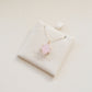 Pink Square Rose Quartz Necklace PeacePiecesJewelry