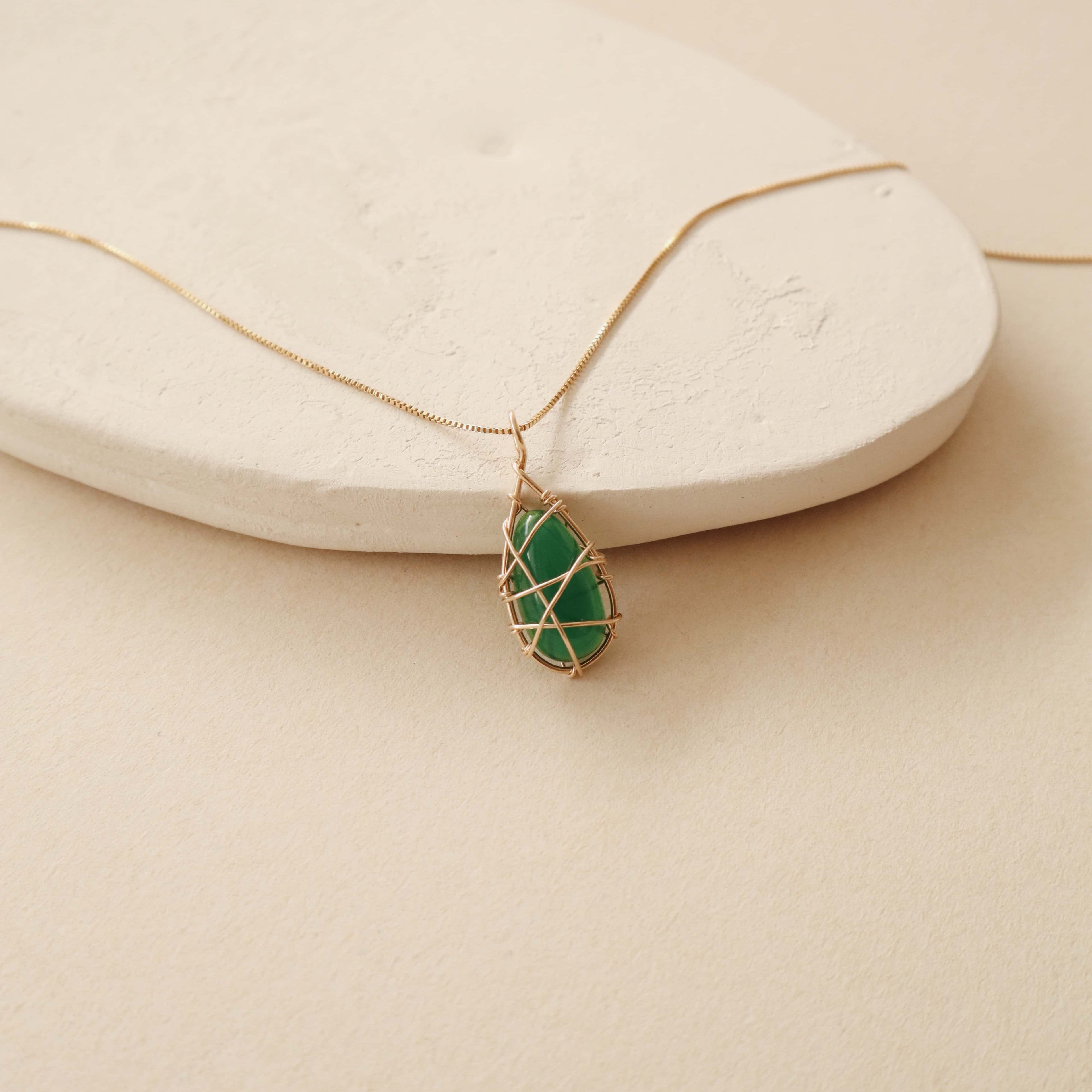 Green Agate Sealed Necklace