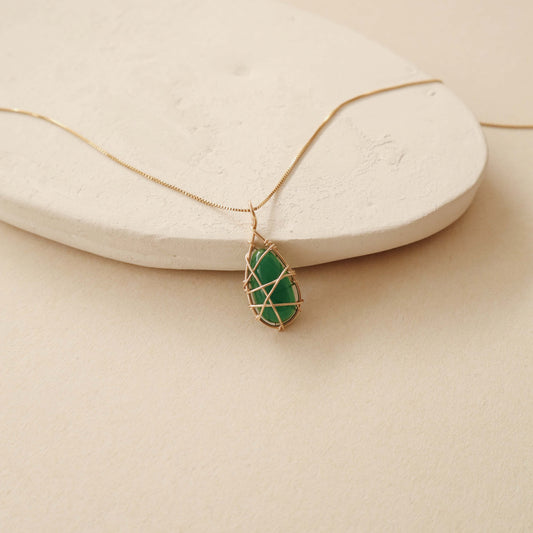 Green Agate Sealed Necklace