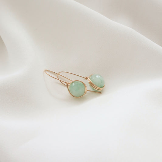 Jade Faceted Earrings PeacePiecesJewelry