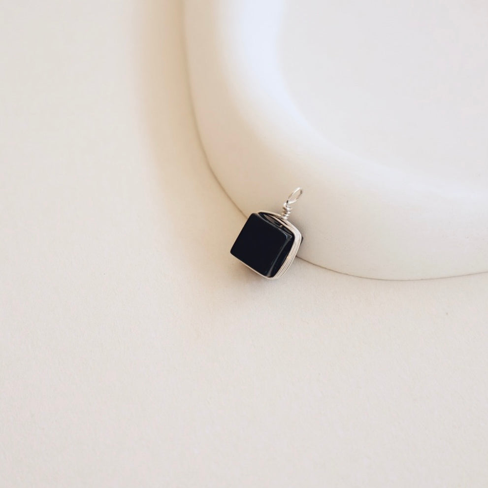 Black Onyx Silver Pendant PeacePiecesJewelry