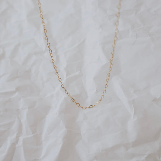 Hearts Chain Gold Necklace - PeacePiecesJewelry