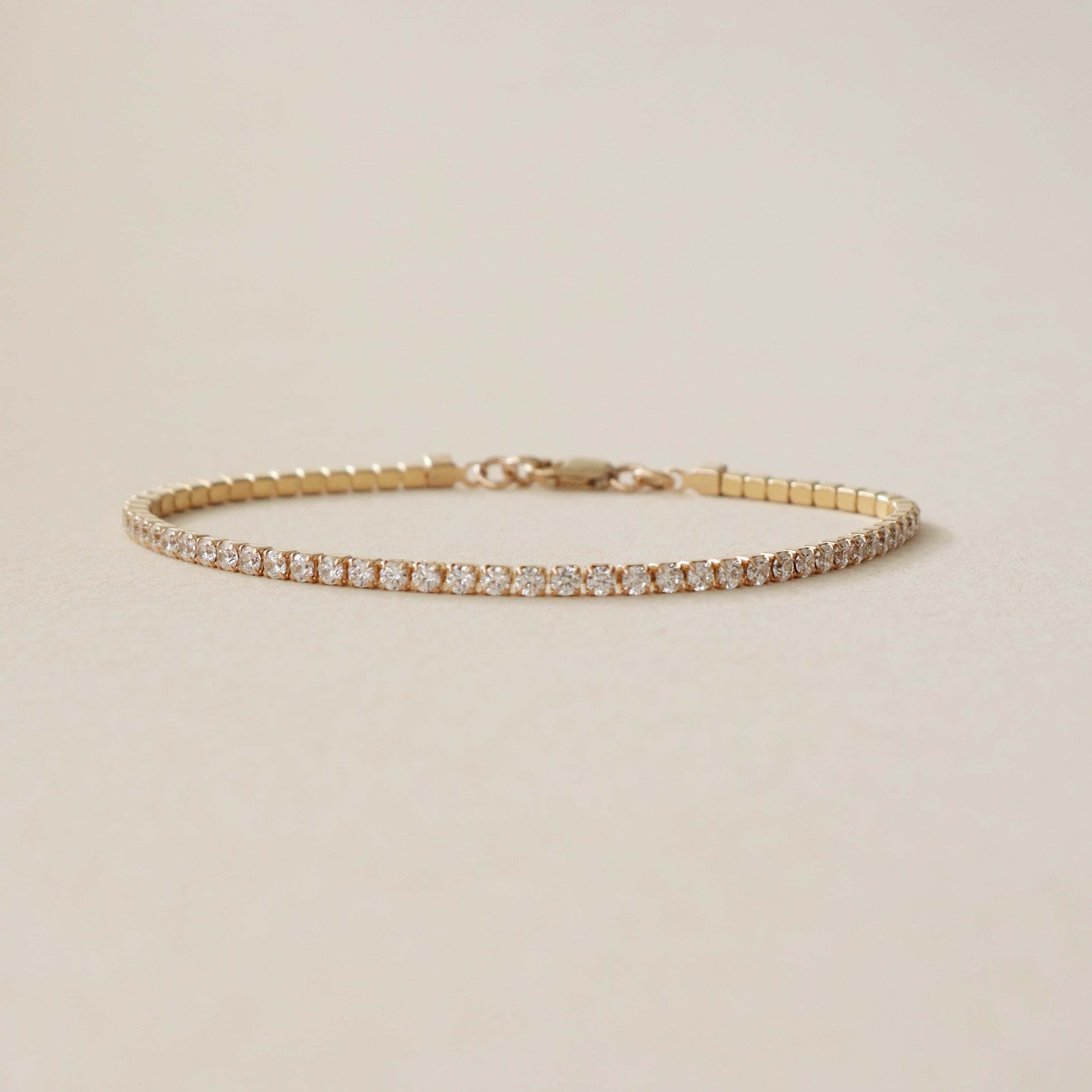 Tennis Bracelet Gold PeacePiecesJewelry