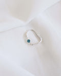 Blue Topaz Silver Box Chain Ring PeacePiecesJewelry
