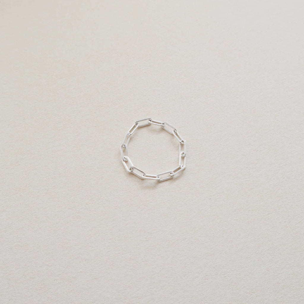 Paperclip Silver Chain Ring PeacePiecesJewelry