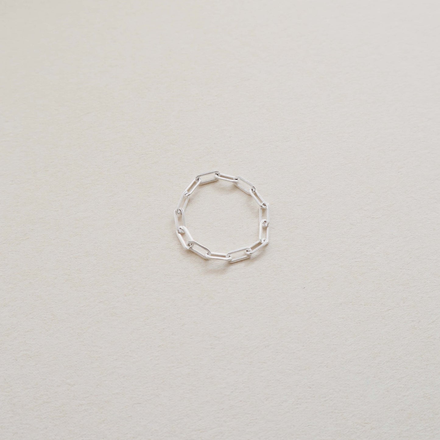 Paperclip Silver Chain Ring PeacePiecesJewelry