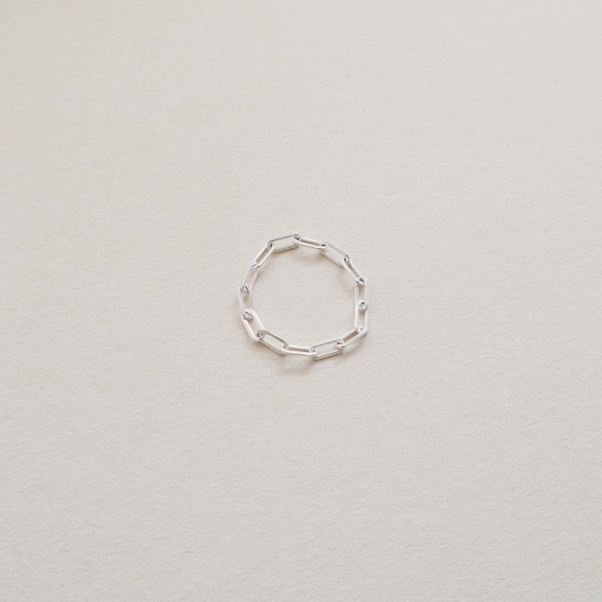 Paperclip Silver Chain Ring PeacePiecesJewelry
