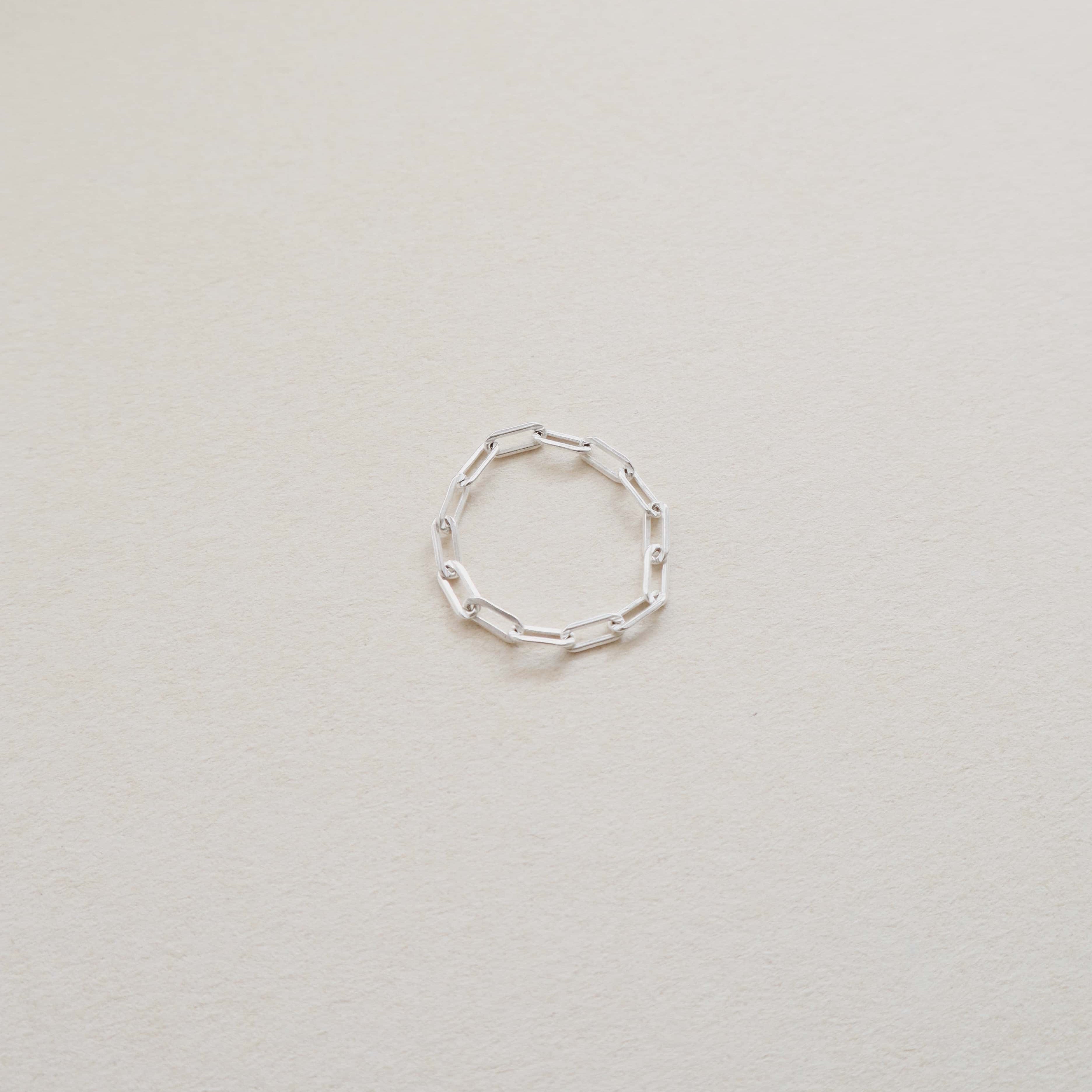 Paperclip Silver Chain Ring PeacePiecesJewelry