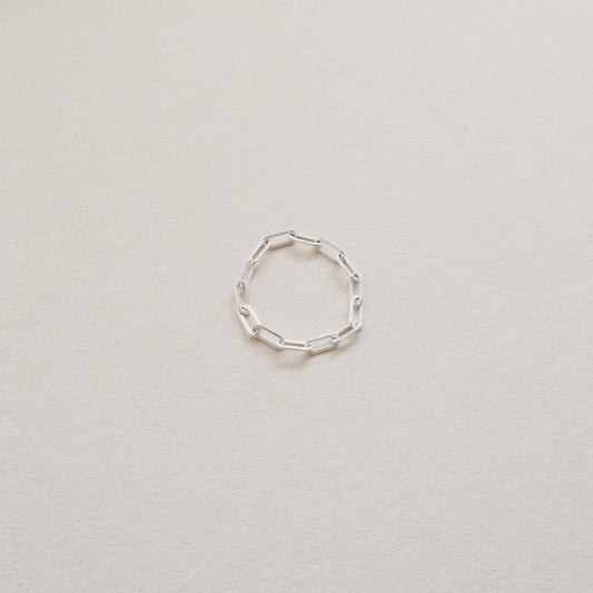Paperclip Silver Chain Ring PeacePiecesJewelry
