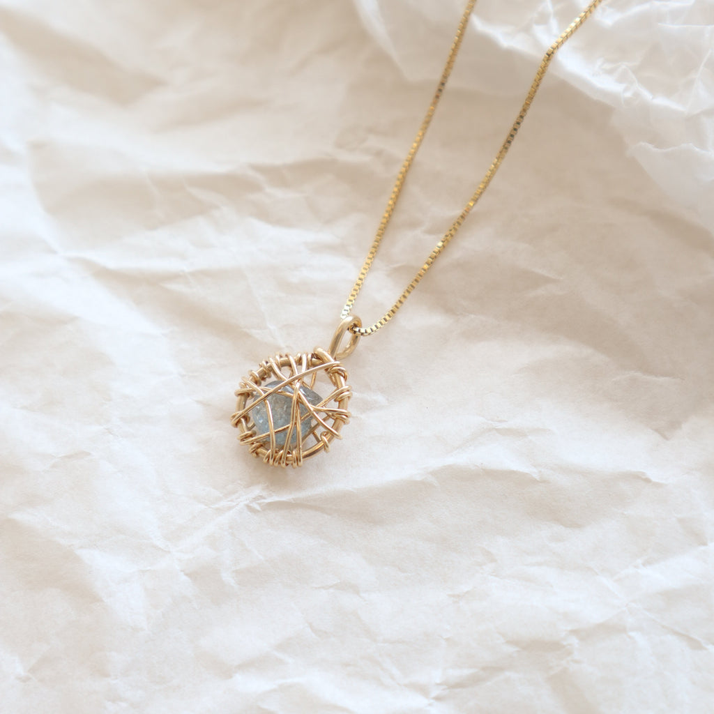 Sealed Aquamarine Necklace PeacePiecesJewelry
