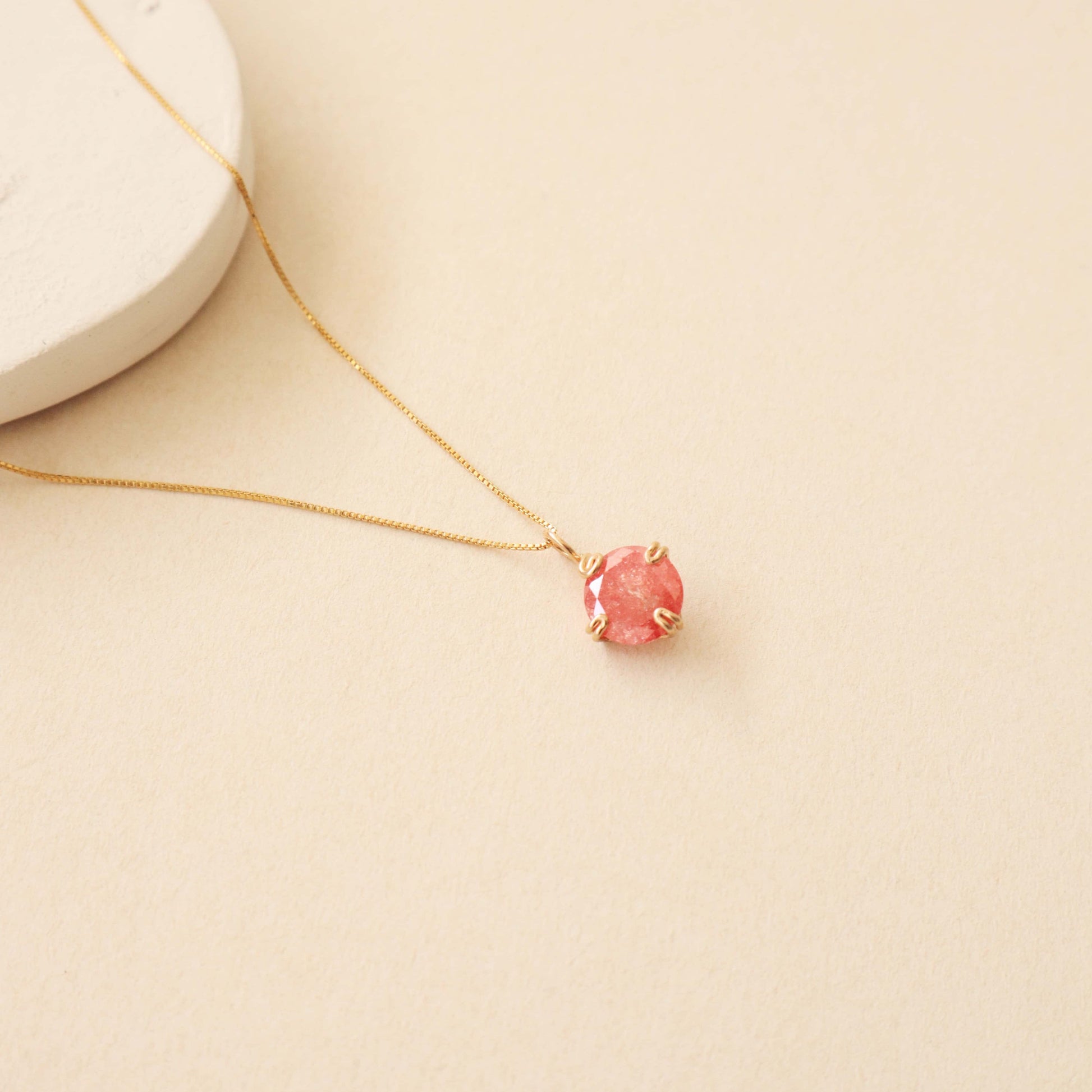 Watermelon Quartz Necklace - PeacePiecesJewelry