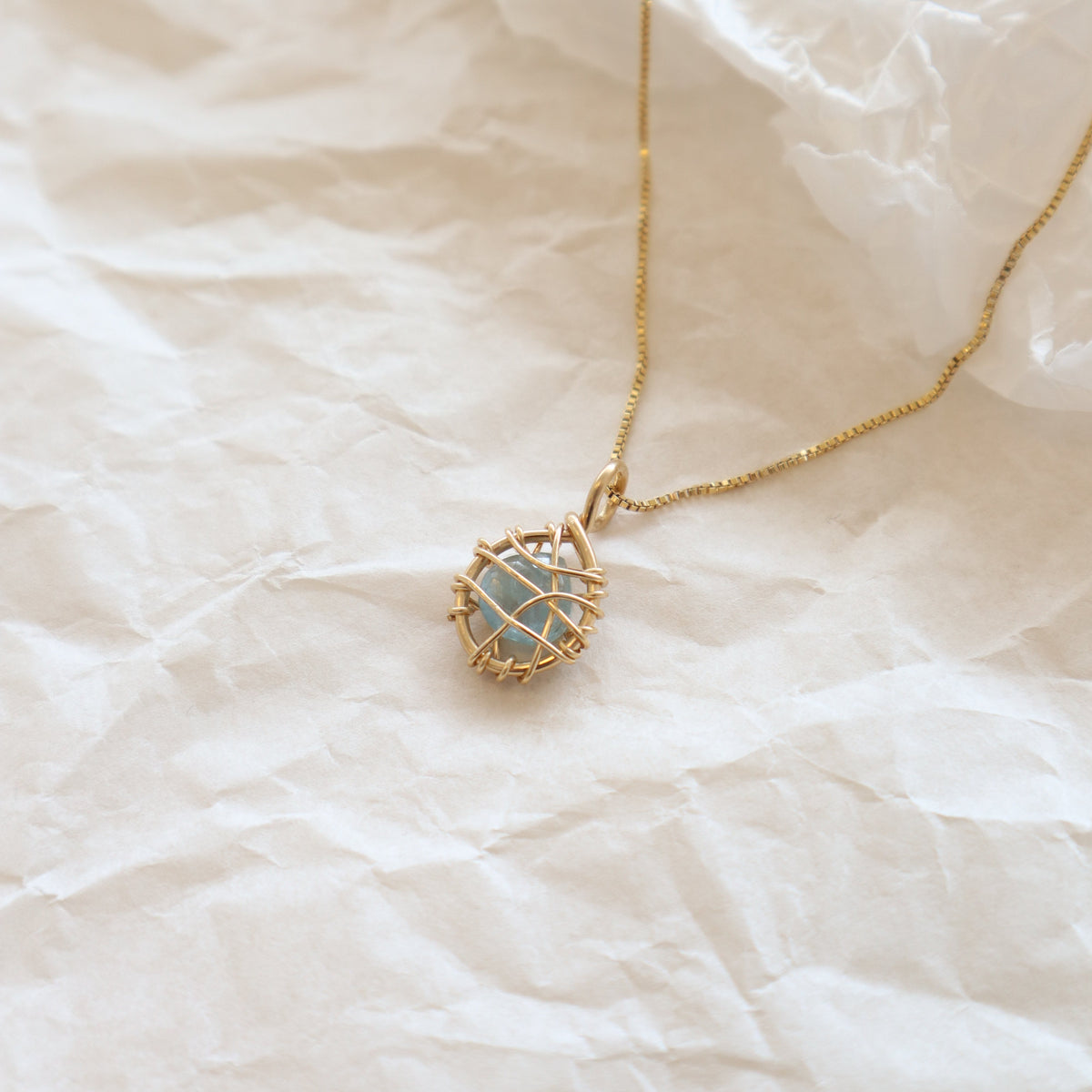 Sealed Aquamarine Necklace PeacePiecesJewelry