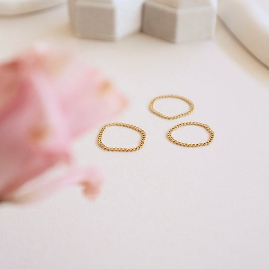 Curb Chain Gold Ring - PeacePiecesJewelry
