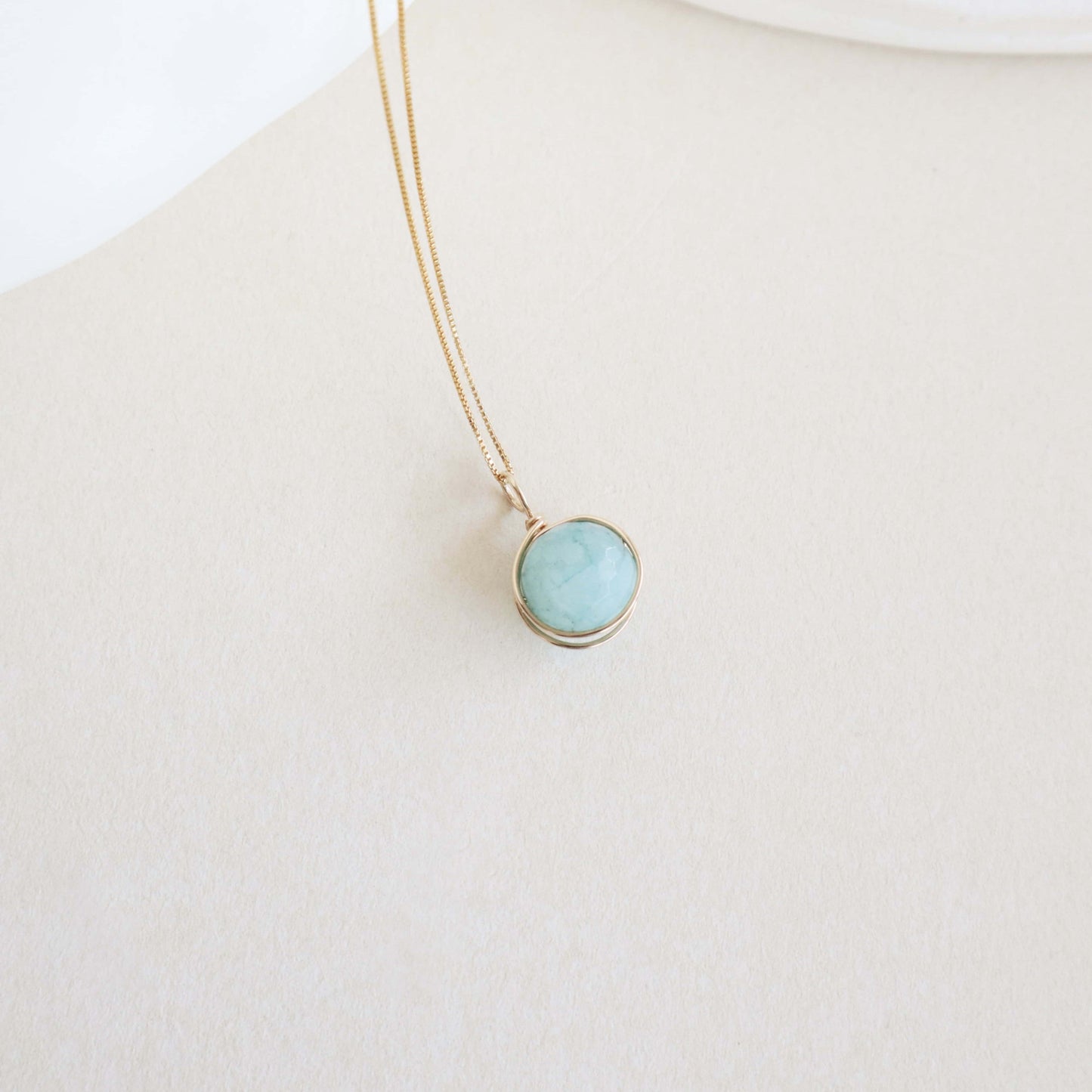 Teal Aquamarine Necklace PeacePiecesJewelry