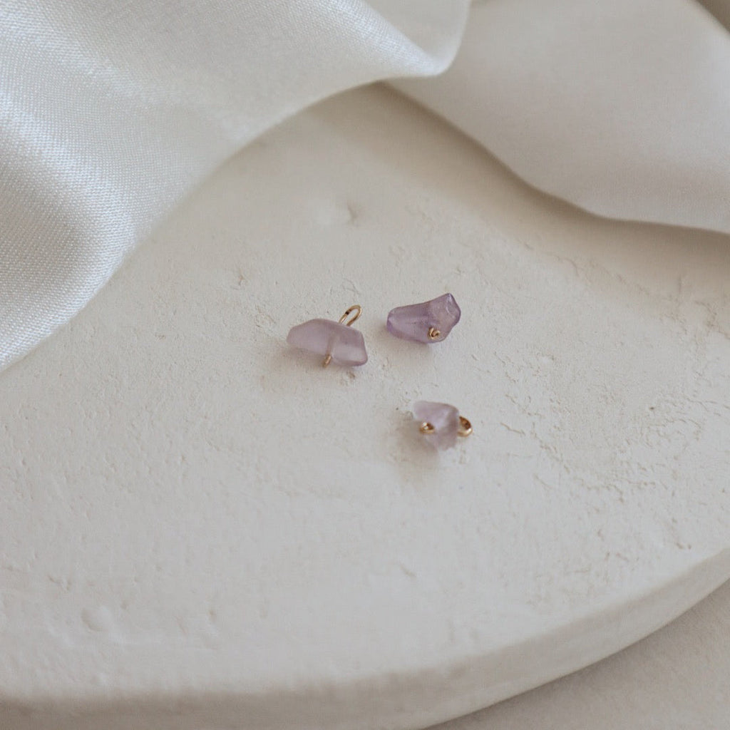 Amethyst Large Stone Charm PeacePiecesJewelry