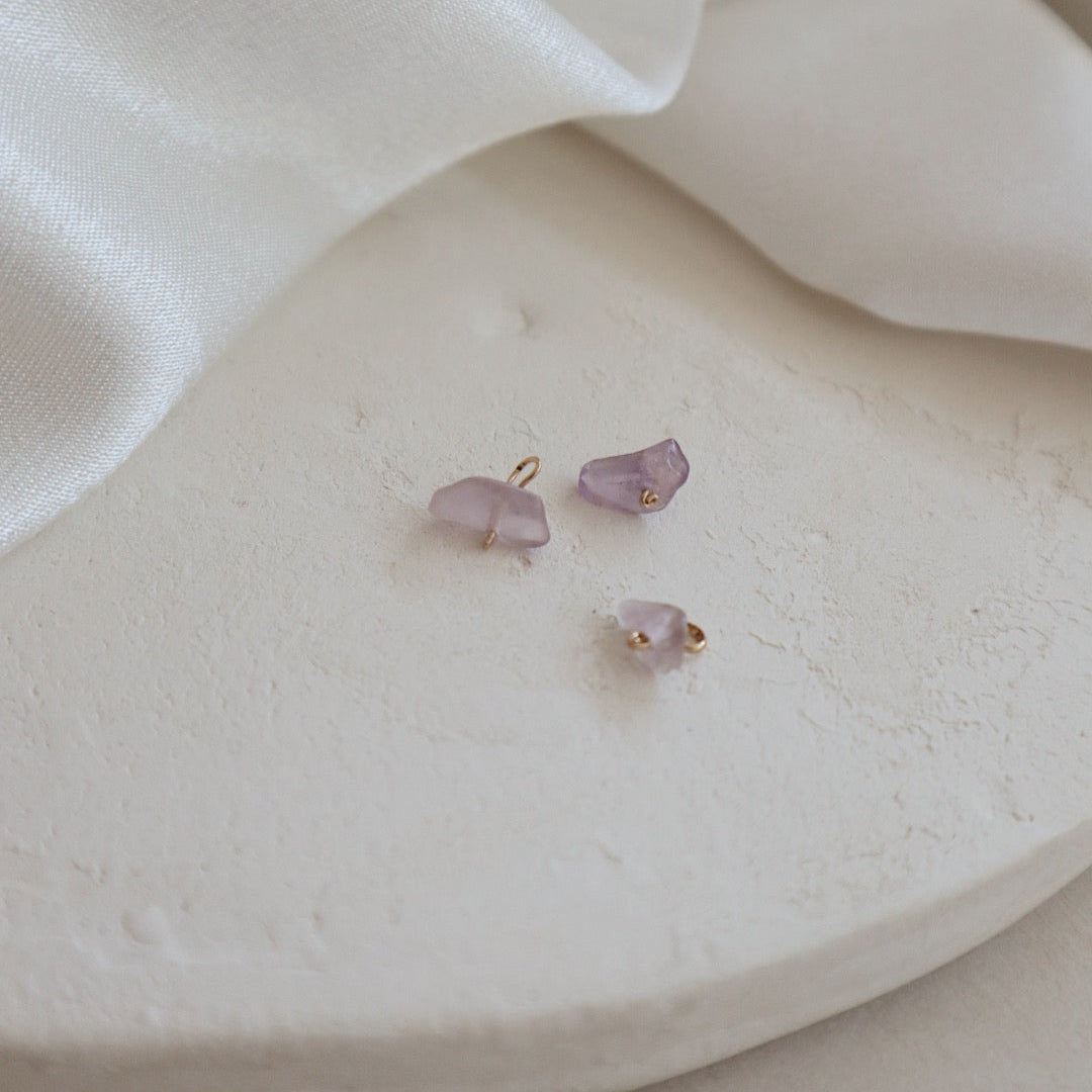 Amethyst Large Stone Charm PeacePiecesJewelry