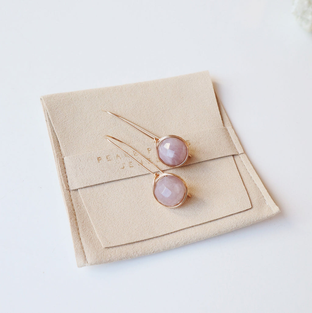 Faceted Light Amethyst Earrings PeacePiecesJewelry