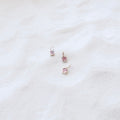 Square Pink Zircon Silver Charm - PeacePiecesJewelry