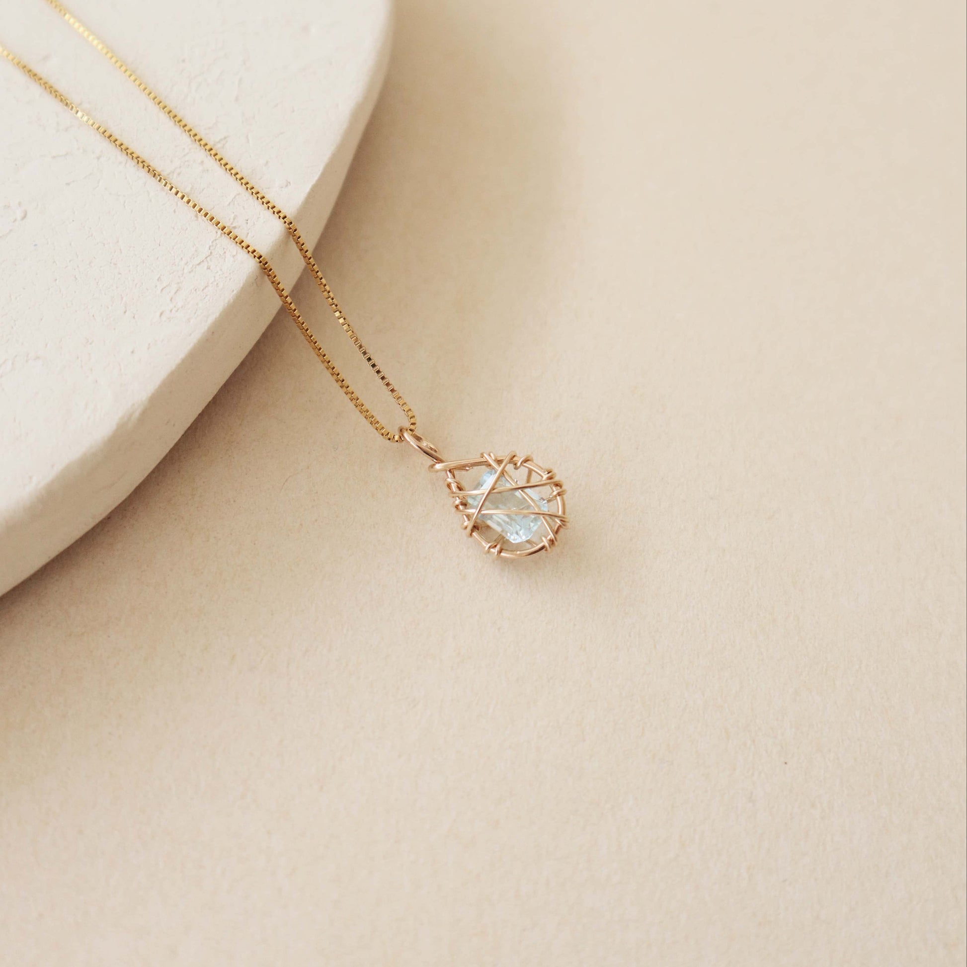 Aquamarine Sealed Necklace Peace Pieces Jewelry