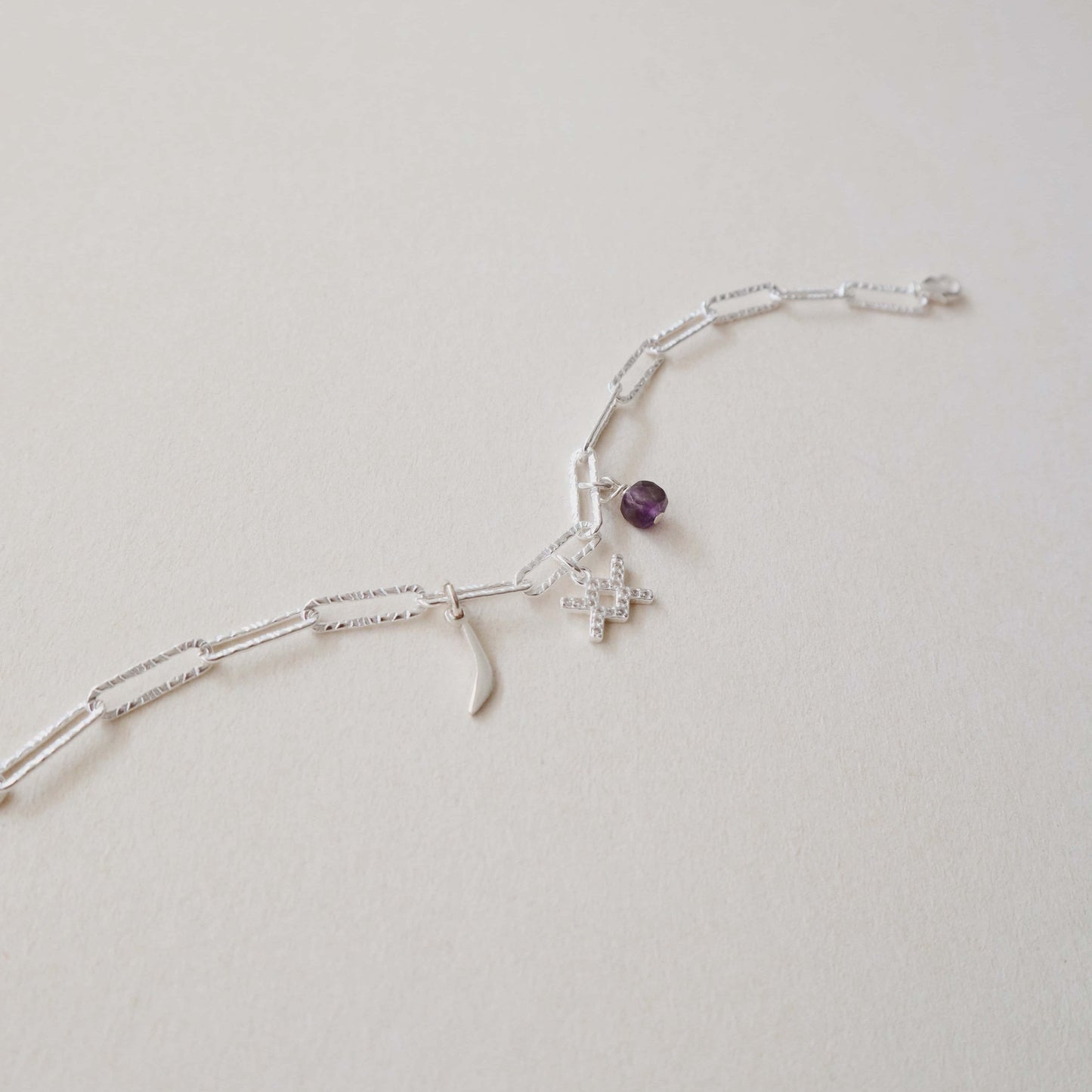 Paperclip Aquarius Charms Bracelet PeacePiecesJewelry