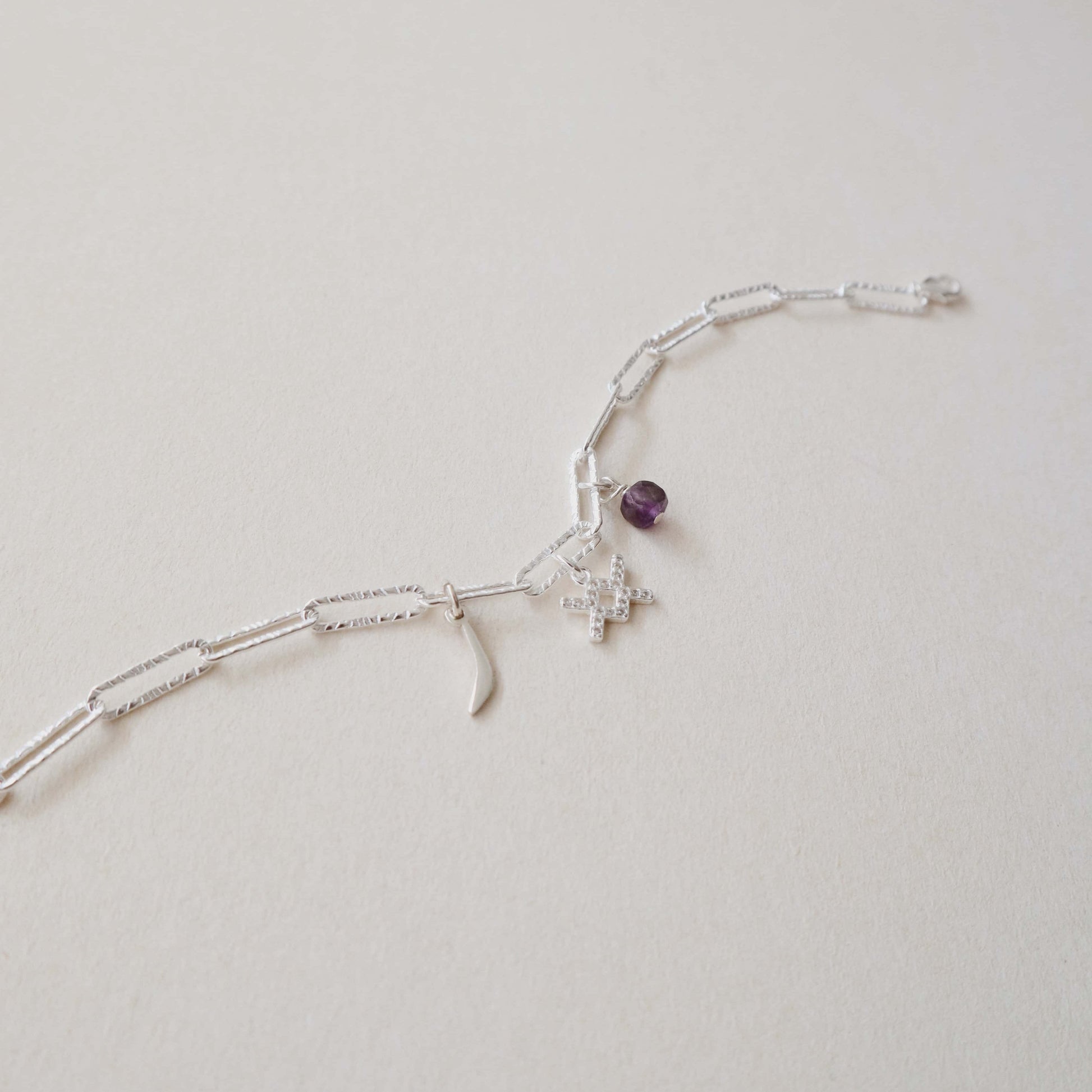 Paperclip Aquarius Charms Bracelet PeacePiecesJewelry