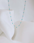 Blue Epoxy Silver Necklace PeacePiecesJewelry