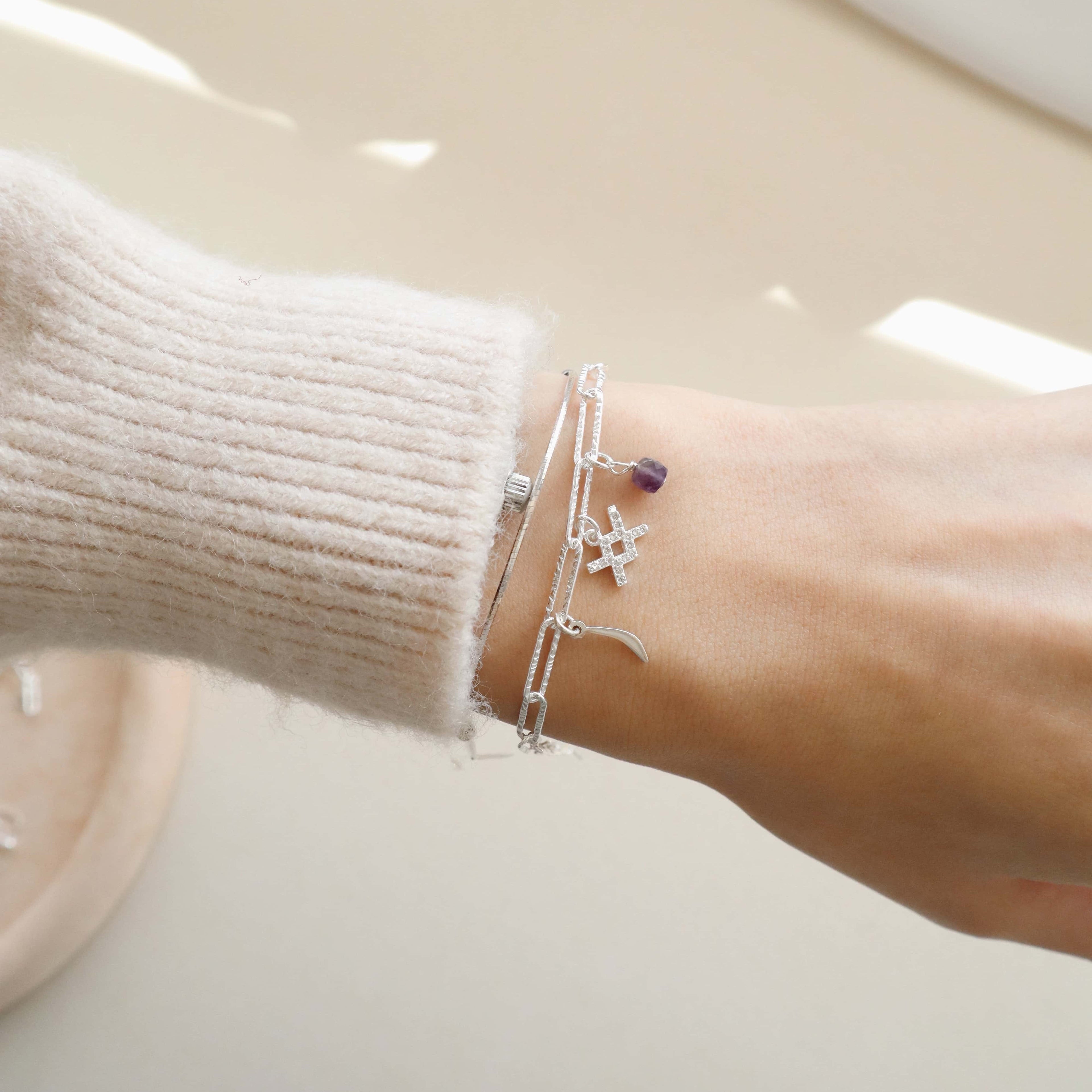Paperclip Aquarius Charms Bracelet PeacePiecesJewelry