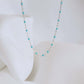 Blue Epoxy Silver Necklace PeacePiecesJewelry