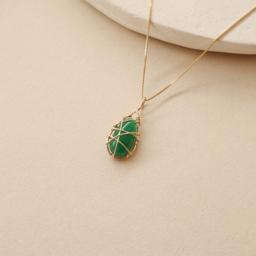 Green Agate Sealed Necklace